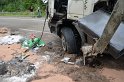 LKW umgestuerzt A 1 Rich Saarbruecken P251